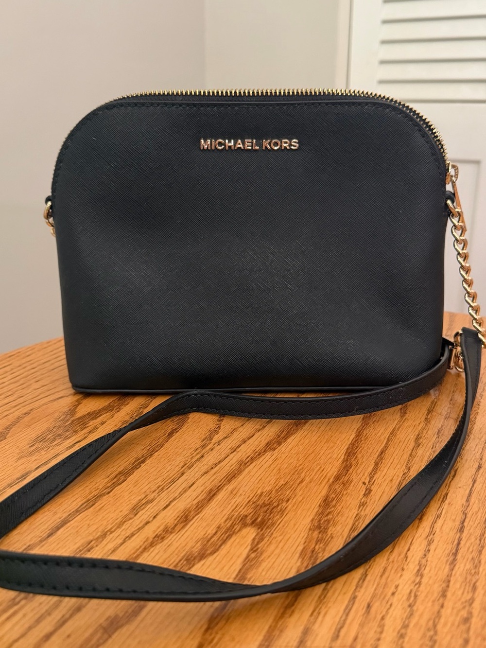 Michael Kors Black Crossbody with Gold Hardware